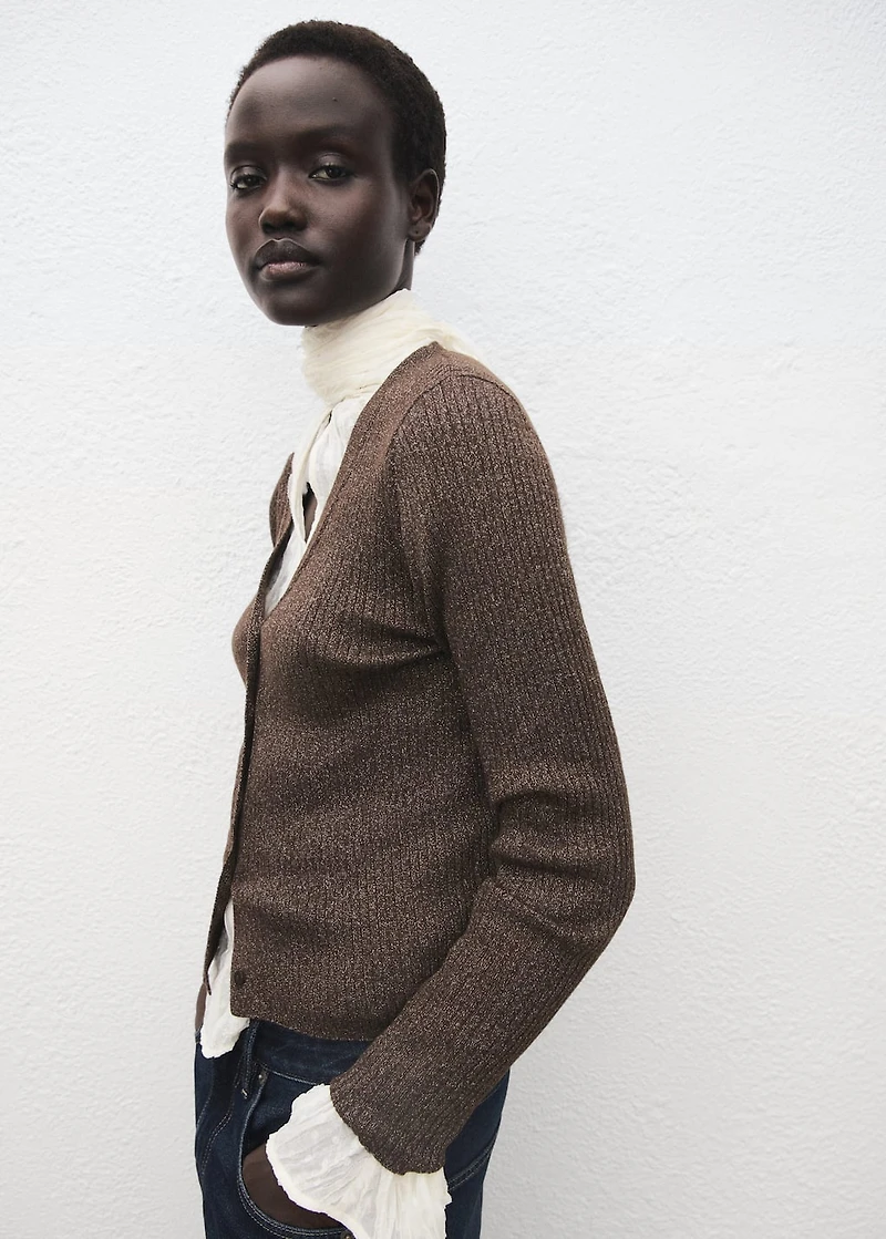 Ribbed knitted cardigan