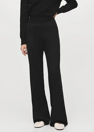 Straight leggings with rhinestones