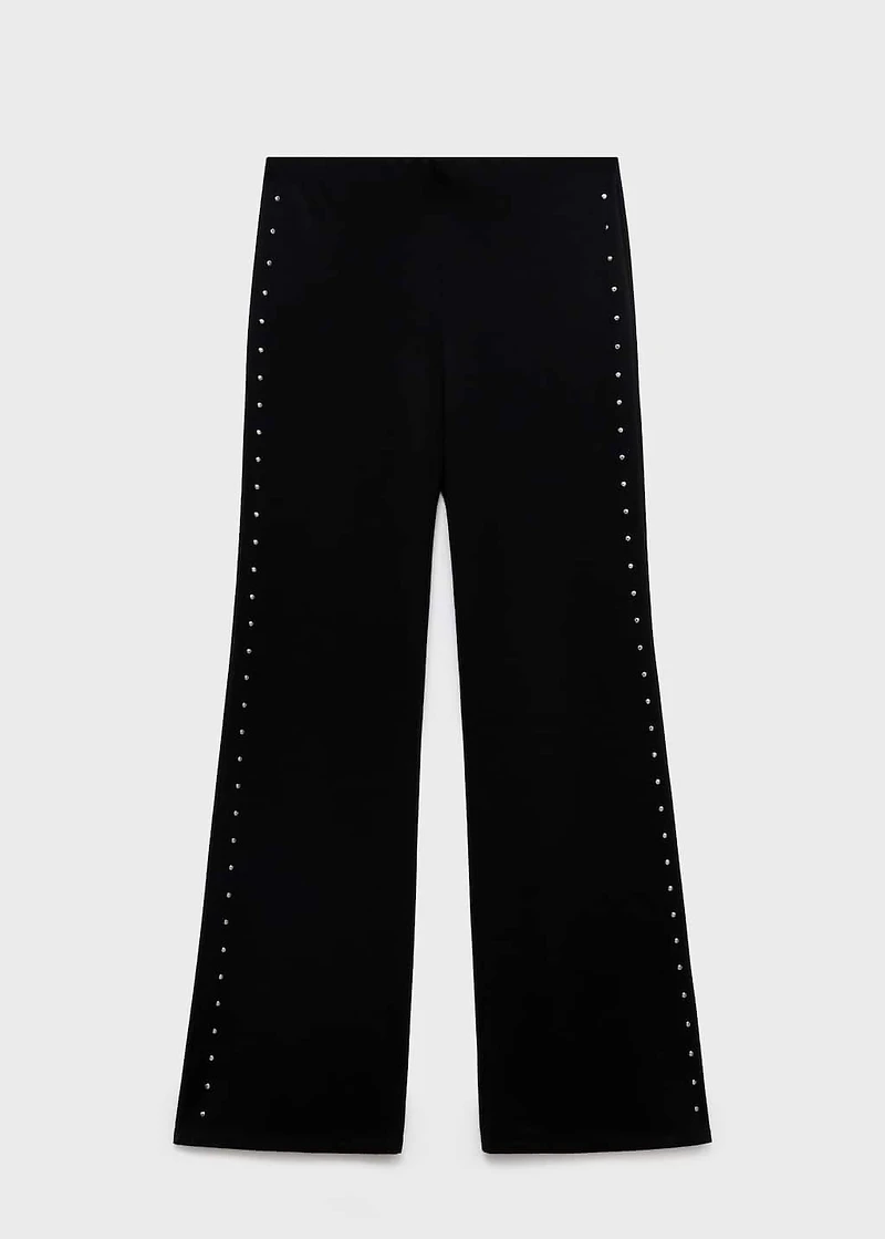 Straight leggings with rhinestones