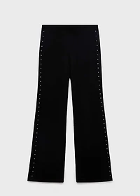 Straight leggings with rhinestones