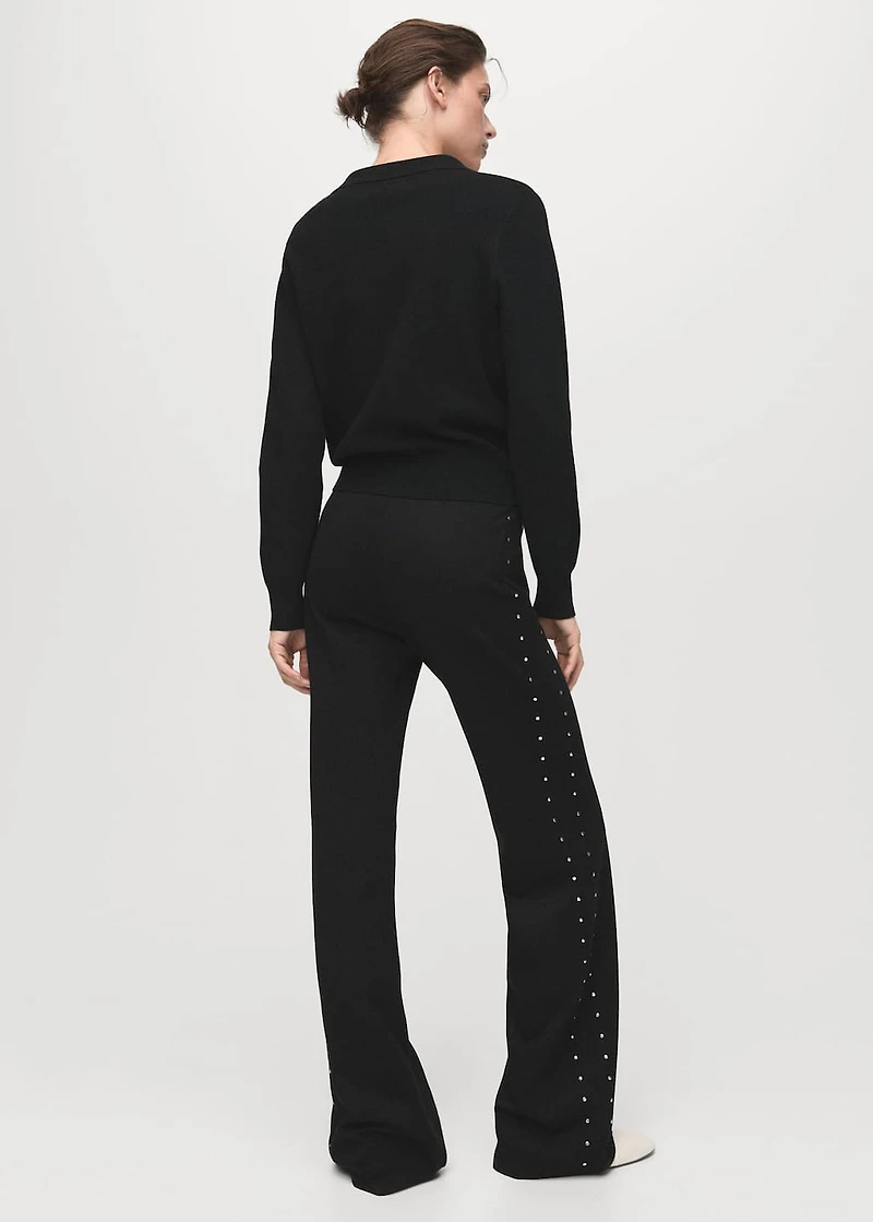 Straight leggings with rhinestones