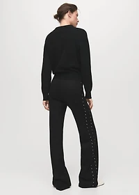 Straight leggings with rhinestones