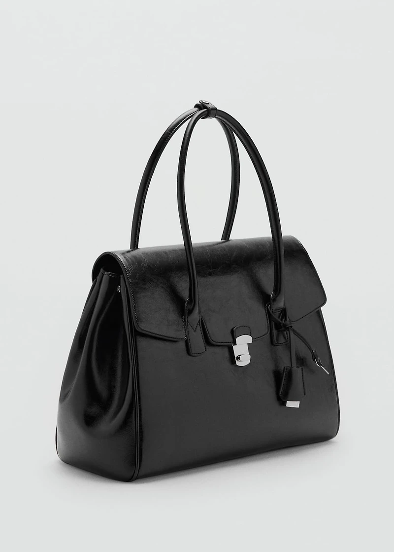 Medium city handbag with flap