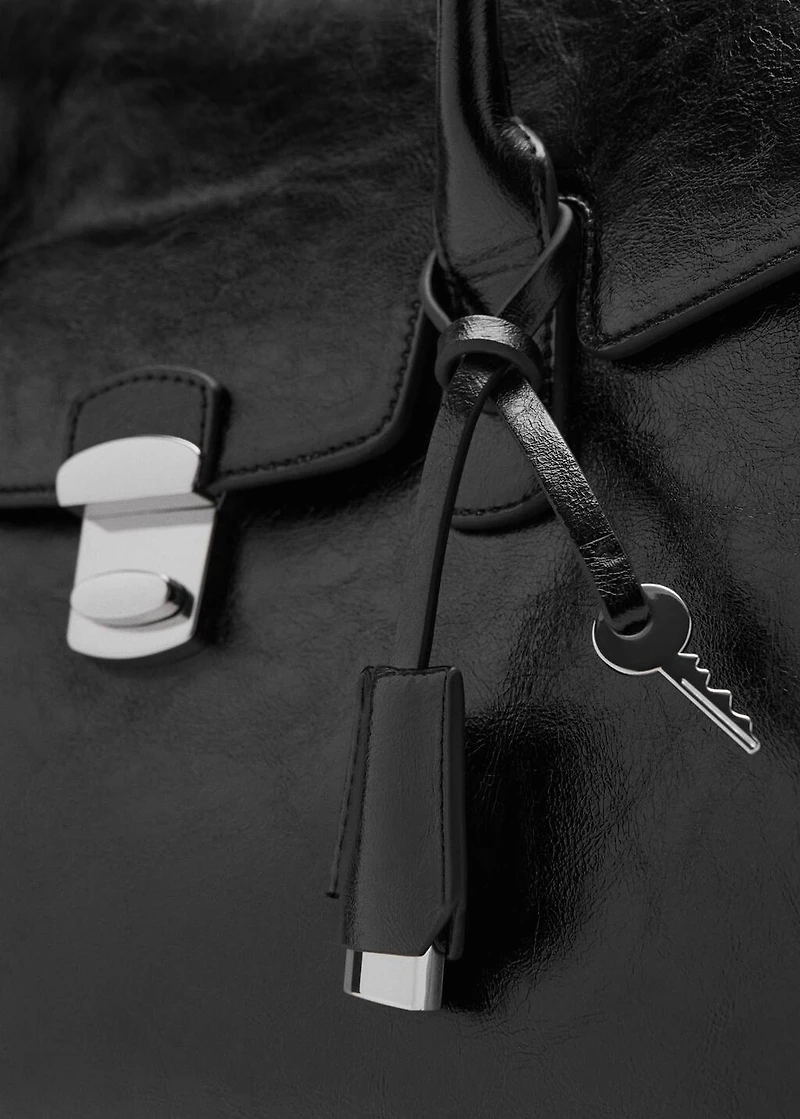 Medium city handbag with flap