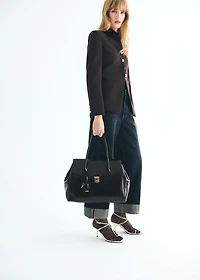 Medium city handbag with flap
