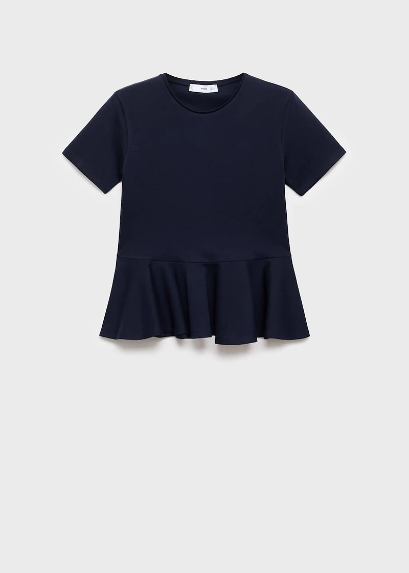 Short-sleeved peplum t-shirt