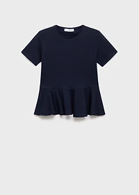Short-sleeved peplum t-shirt