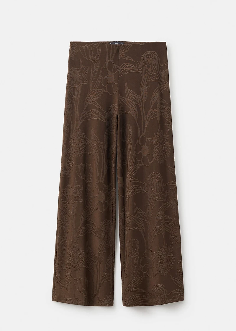 Jacquard floral-print straight pants