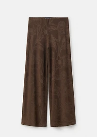 Jacquard floral-print straight pants