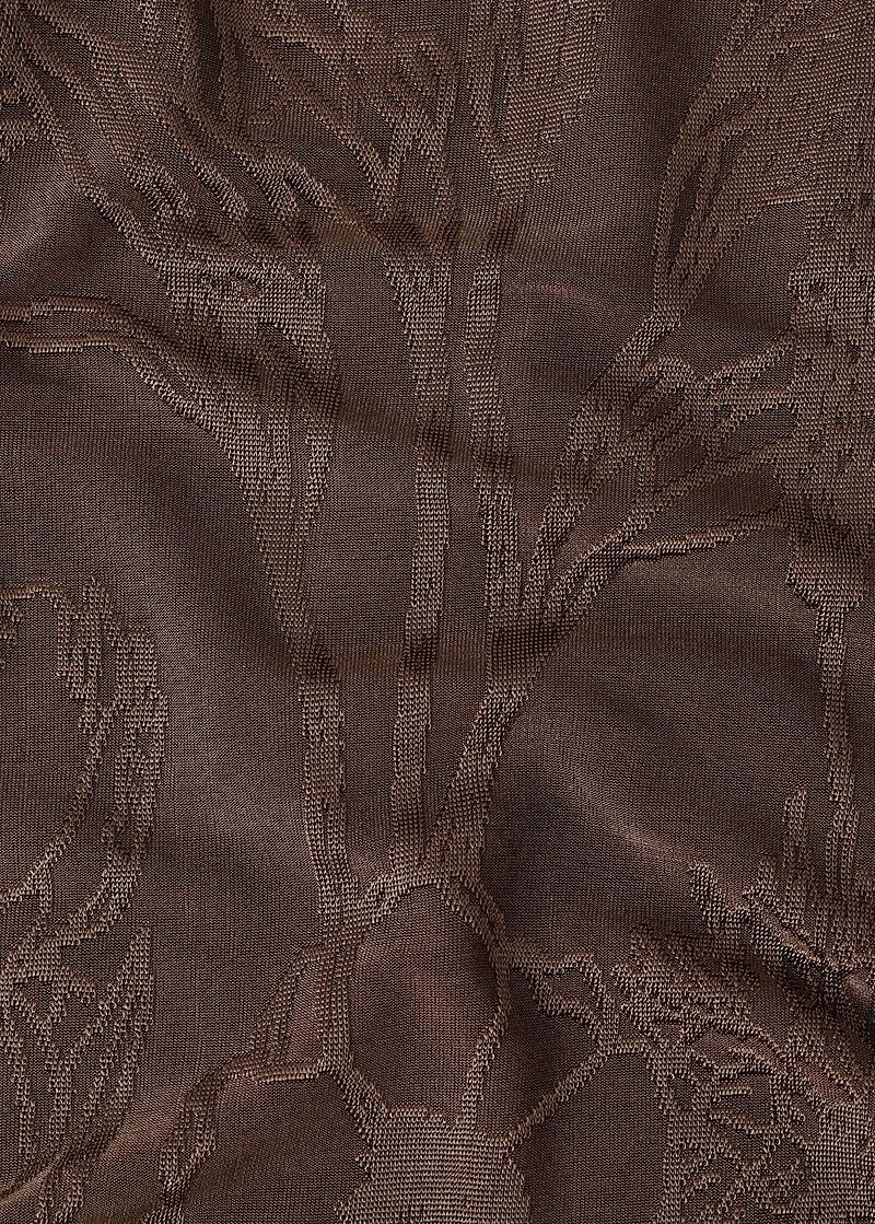 Jacquard floral-print straight pants