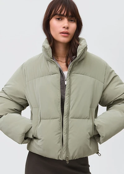 Waxed-effect padded anorak