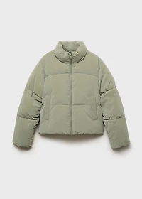 Waxed-effect padded anorak