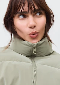 Waxed-effect padded anorak