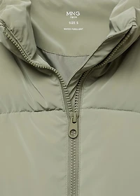 Waxed-effect padded anorak