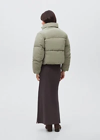 Waxed-effect padded anorak