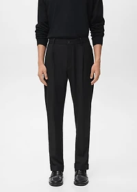 Regular-fit pleated pants