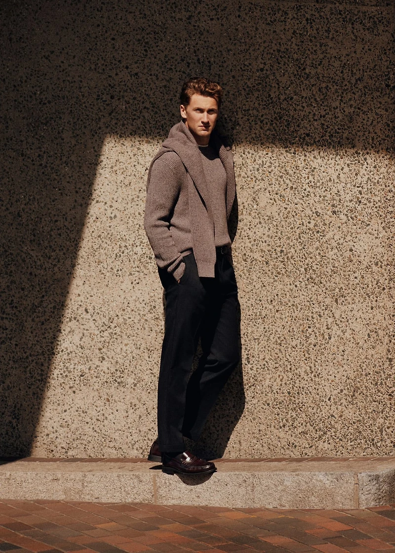 Regular-fit pleated pants