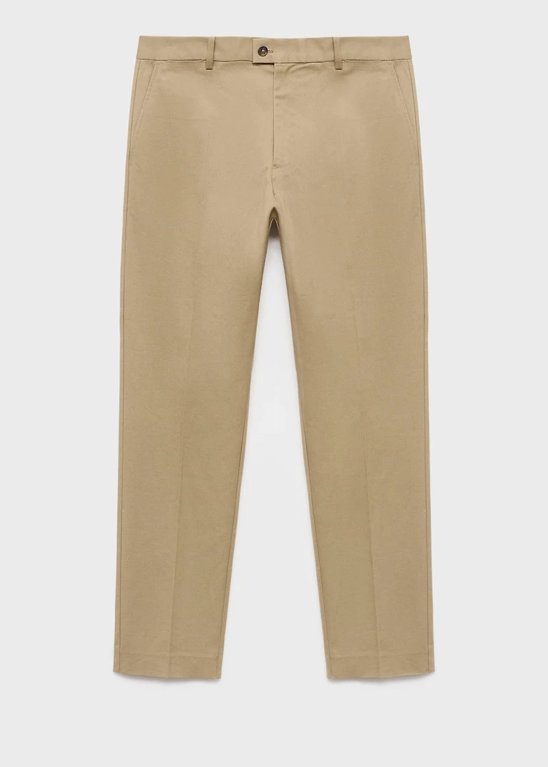 Regular-fit cotton pants