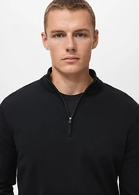 100% merino wool sweater with perkins collar