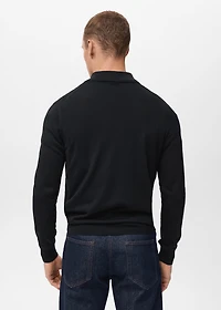 100% merino wool sweater with perkins collar