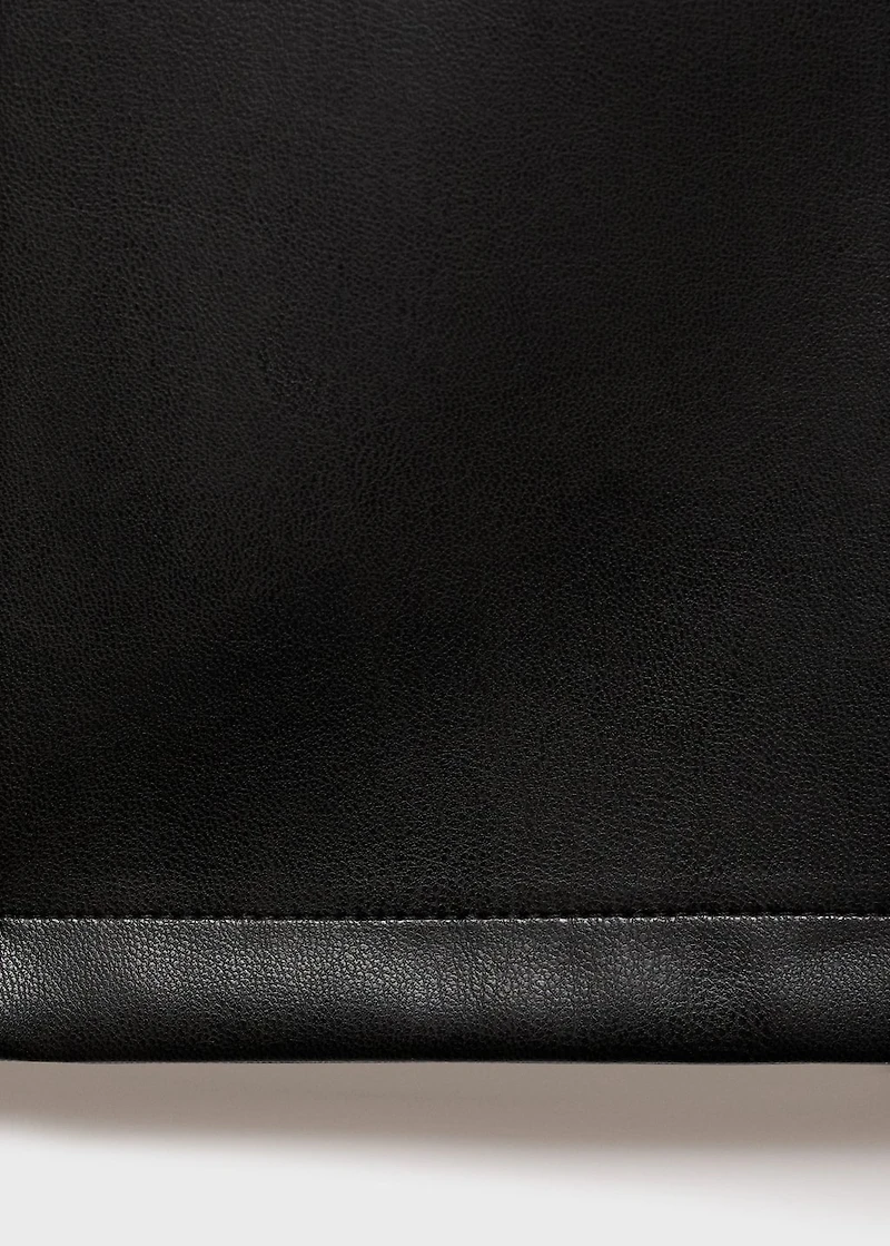 Straight leather-effect pants