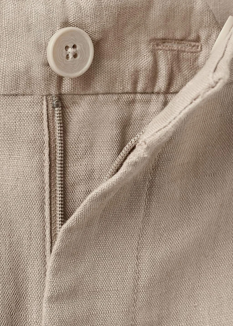 Linen-cotton blend Bermuda short