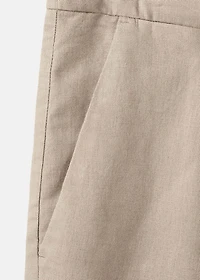 Linen-cotton blend Bermuda short