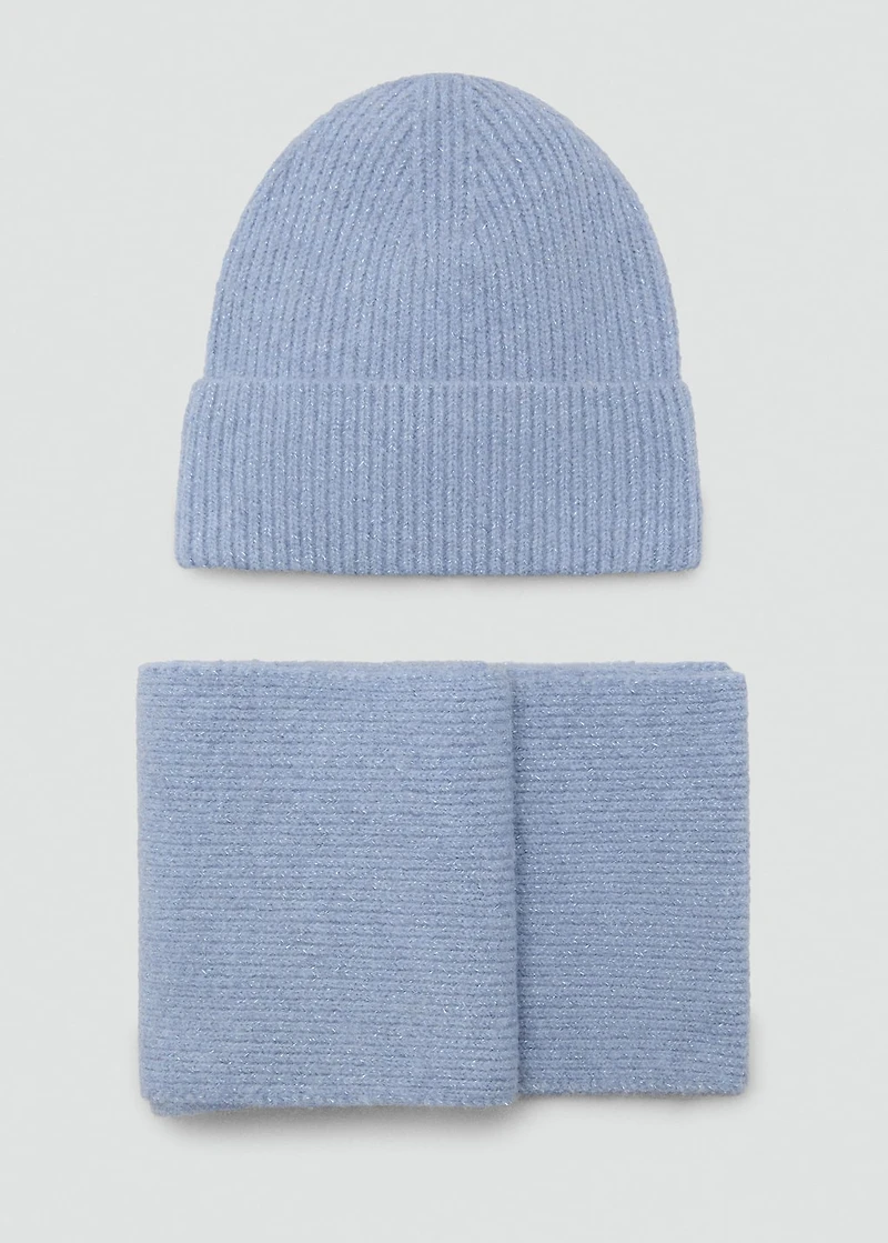 Ribbed lurex scarf