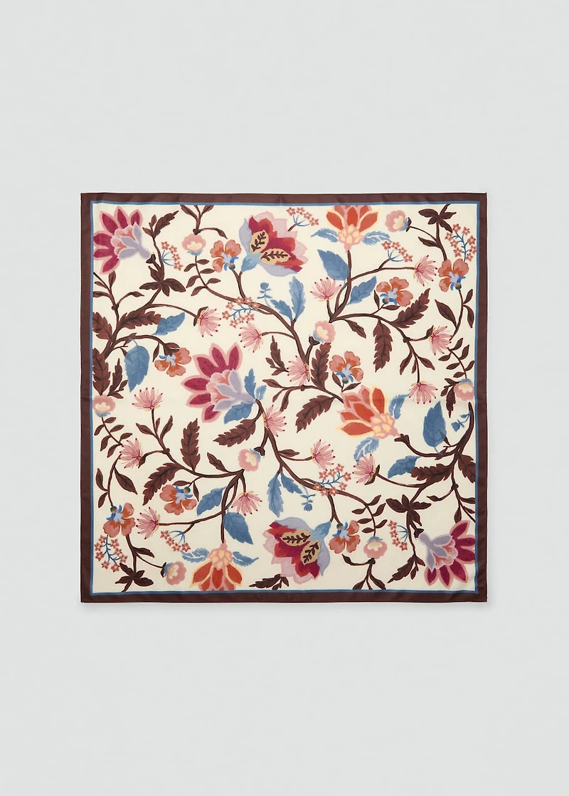 Floral-print scarf