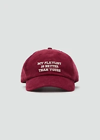 Embroidered corduroy cap