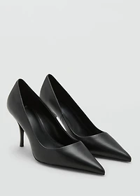 Heel leather shoes