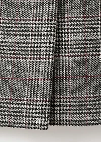 Check wool-blend coat