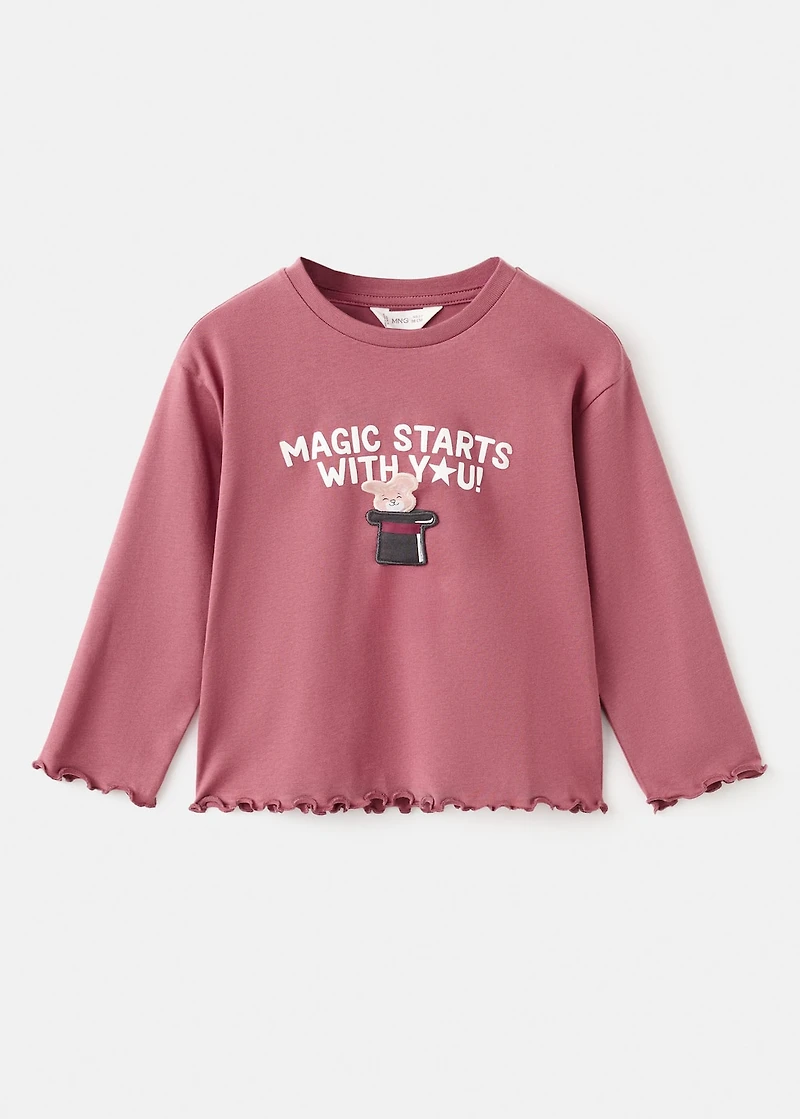 Textured embroidered t-shirt