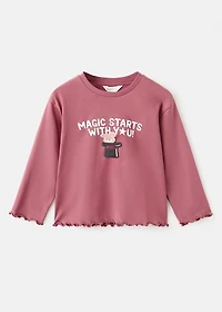Textured embroidered t-shirt