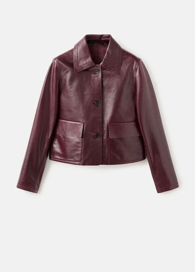 100% leather jacket with buttons