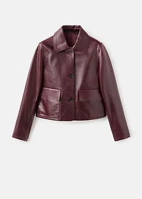 100% leather jacket with buttons