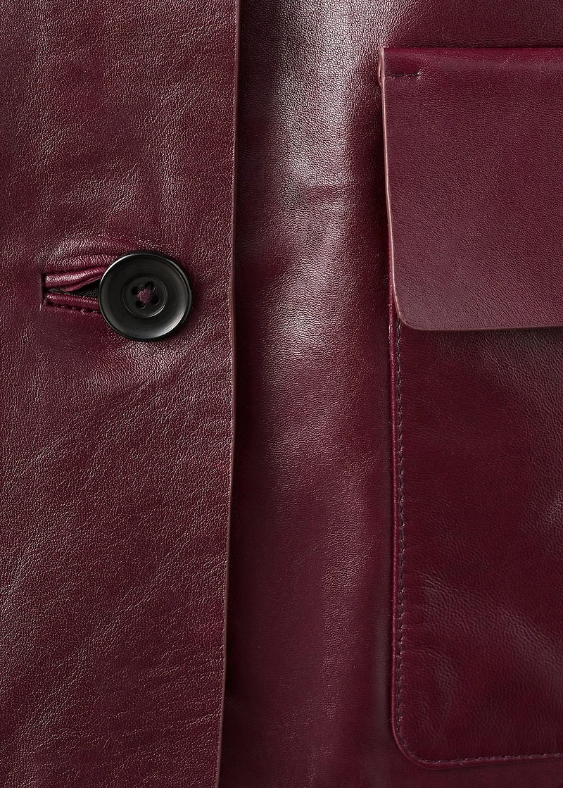 100% leather jacket with buttons