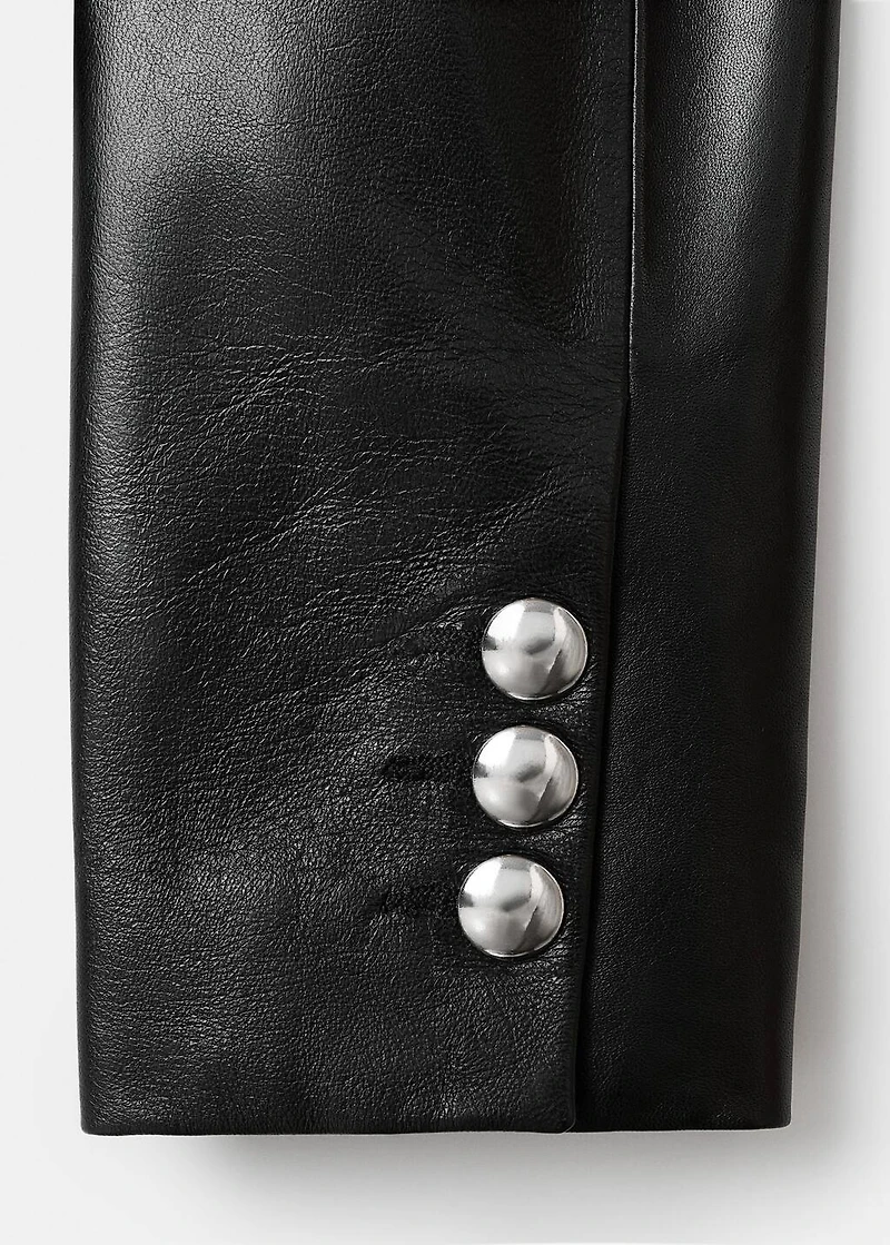 100% leather jacket with buttons