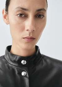 100% leather jacket with buttons