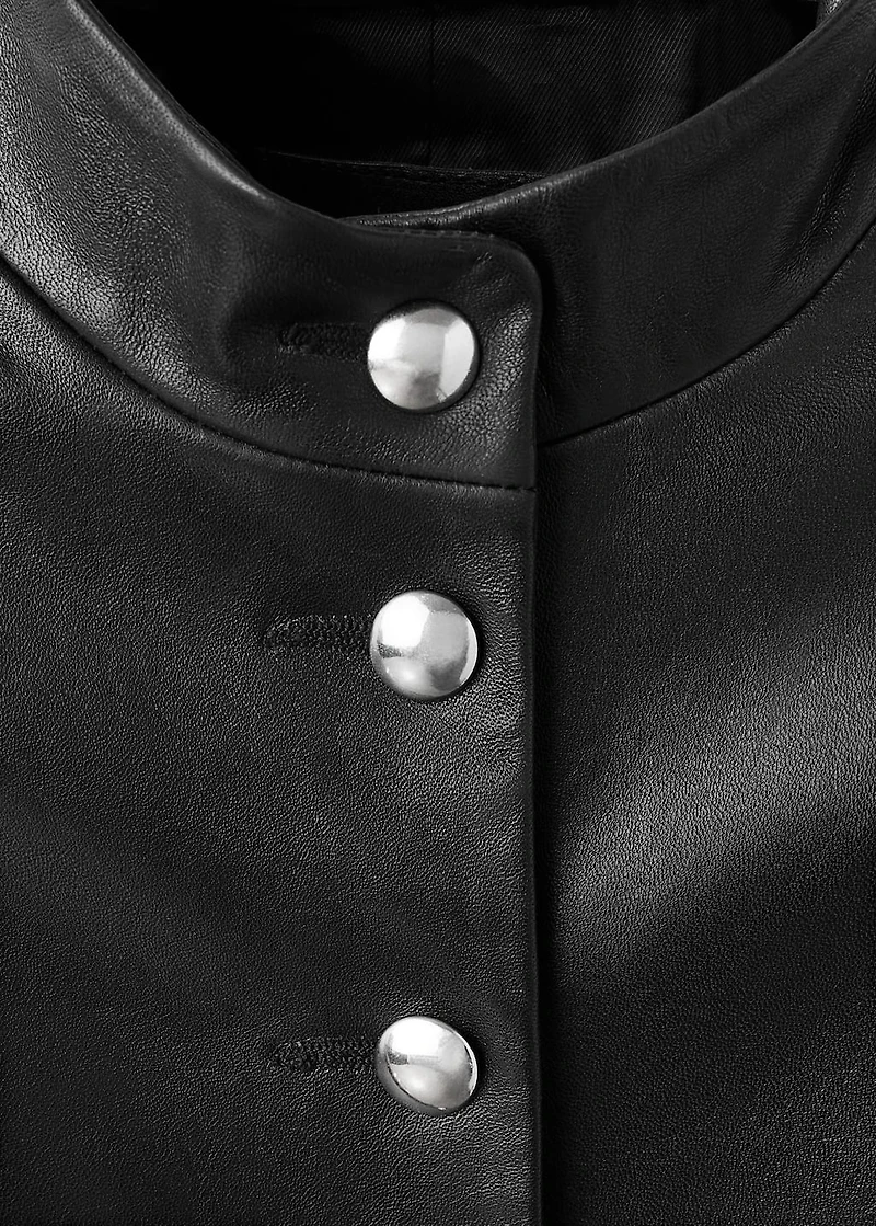 100% leather jacket with buttons