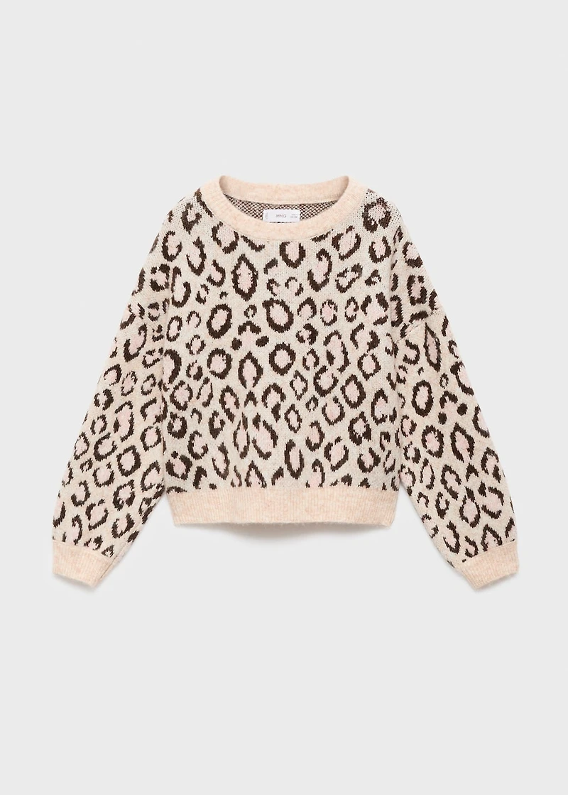 Leopard-print knitted sweater