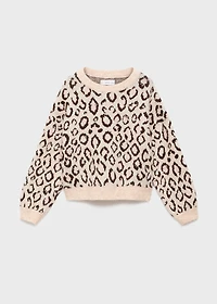 Leopard-print knitted sweater