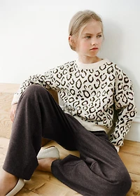 Leopard-print knitted sweater