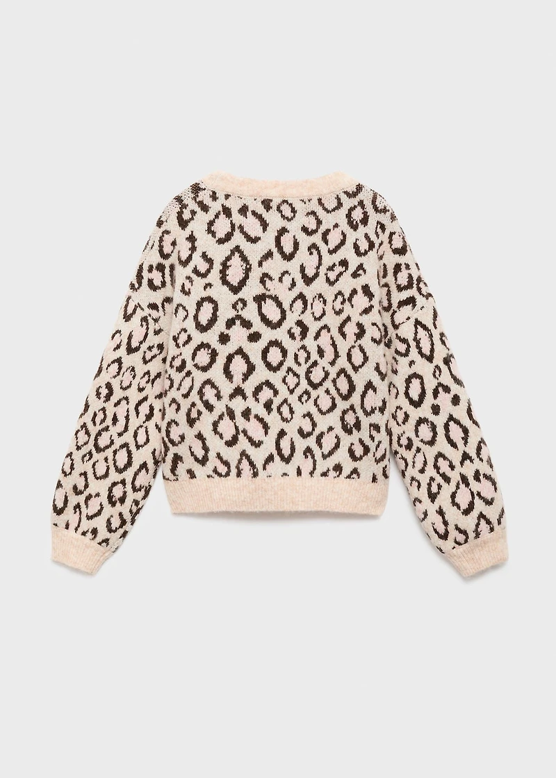 Leopard-print knitted sweater