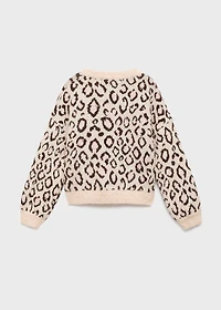 Leopard-print knitted sweater