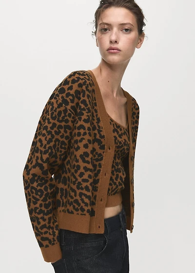 Leopard knit cardigan