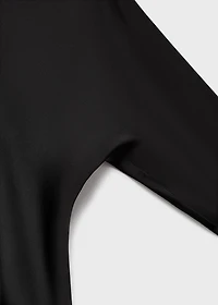 asymmetrical satin-finish dress with hem