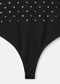 Long-sleeved crystal bodysuit