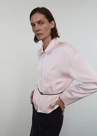 Satin jacket with zipper