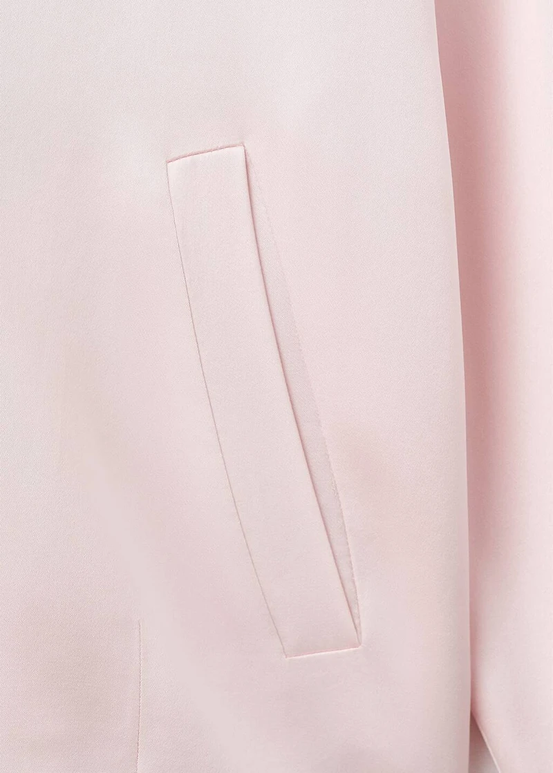 Satin jacket with zipper